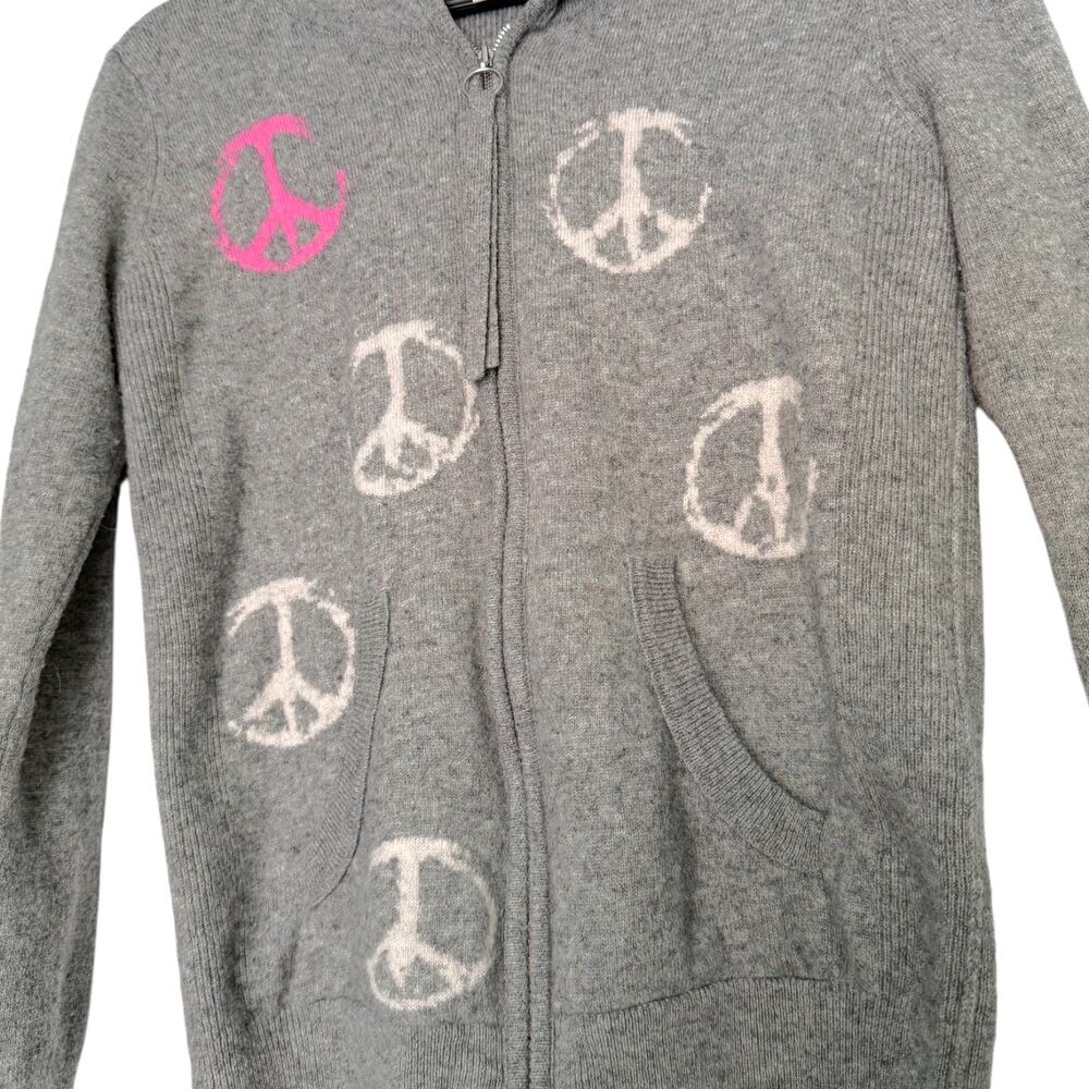 LABEL+THREAD Cashmere Wool Peace Out Zip Up Hoodie | Size Small - Picture 7 of 8